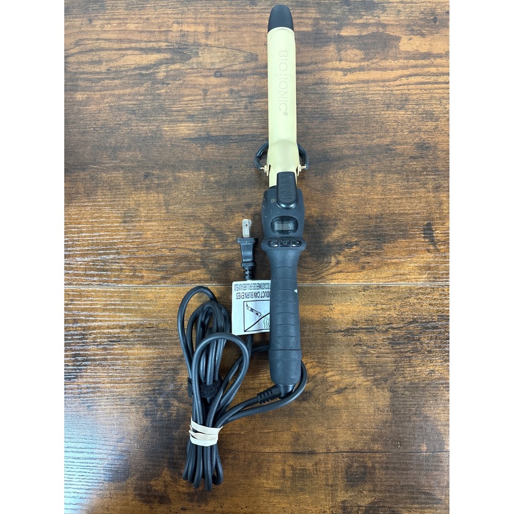 Bio Ionic GrapheneMX 1 Inch Curling Iron Gold Black GPT-CI-1.0 Digital Display
